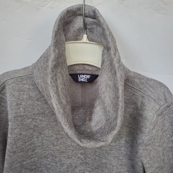 Land's End Grey Sweatshirt Pull Over Like NEW! Cowl - Picture 6 of 10